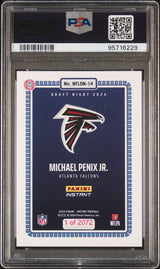 Tarjeta de fútbol americano de la NFL Panini Instant Michael Penix Jr. #14 Draft Night Rookie RC, clasificada en 2024, PSA 10 Gem Mint