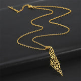 Unisex Stainless Steel Hollow Map Necklaces - Lootquake