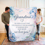 1pc Grandmas Cherished Throw Blanket - Ultra-Soft & Cozy Gift for Birthday, Valentines, Christmas, Thanksgiving - Personalized from Granddaughter with Heartwarming Design for Year-Round Comfort and Emotional Connection