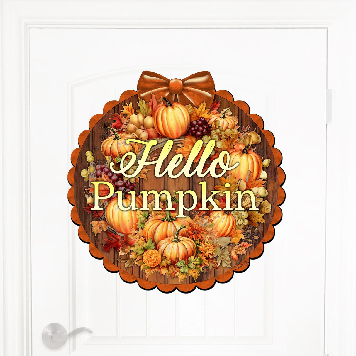 Letrero de bienvenida de Hello Pumpkin para puerta de entrada, decoración de madera para porche delantero de G. Debrekht, decoración de Acción de Gracias y Halloween - 933120H