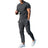 Solid Color Casual Round Neck Short Sleeves T-shirt Trousers Two-piece Set - Lootquake