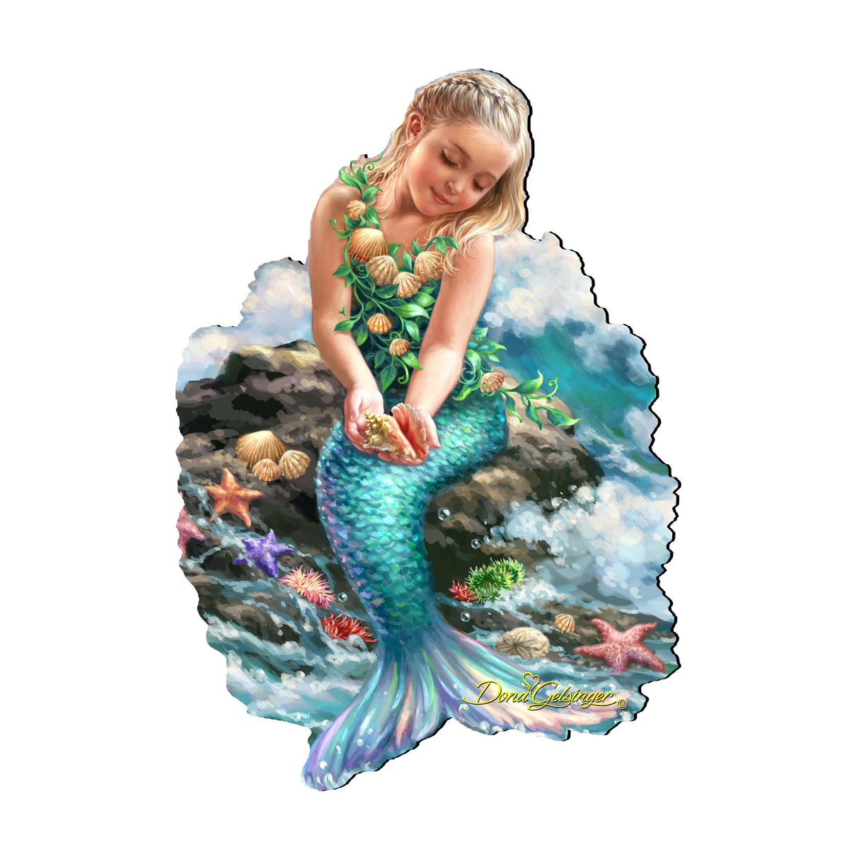 Mermaid Coastal Door Decor by D. Gelsinger - Coastal Holiday Decor - 8141112H-1611