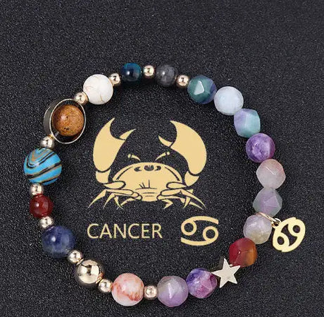 Twelve Constellation Constellation Bracelet Natural Stone Cut Color - Lootquake