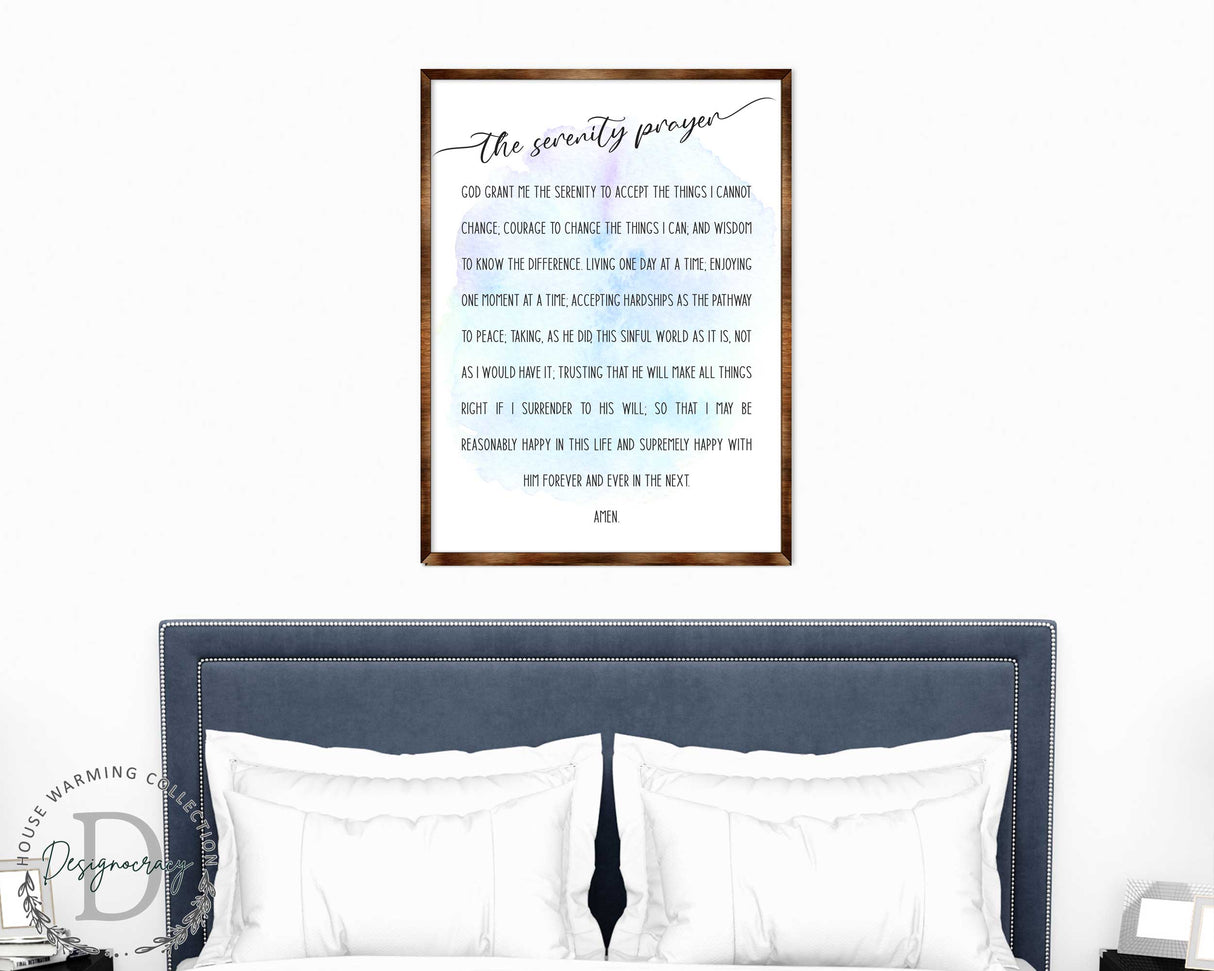 The Serenity Prayer - Wooden Kitchen blessing - God grant me the serenity - Contemporary decor - Religious wall art - Nursery wall art - 310340