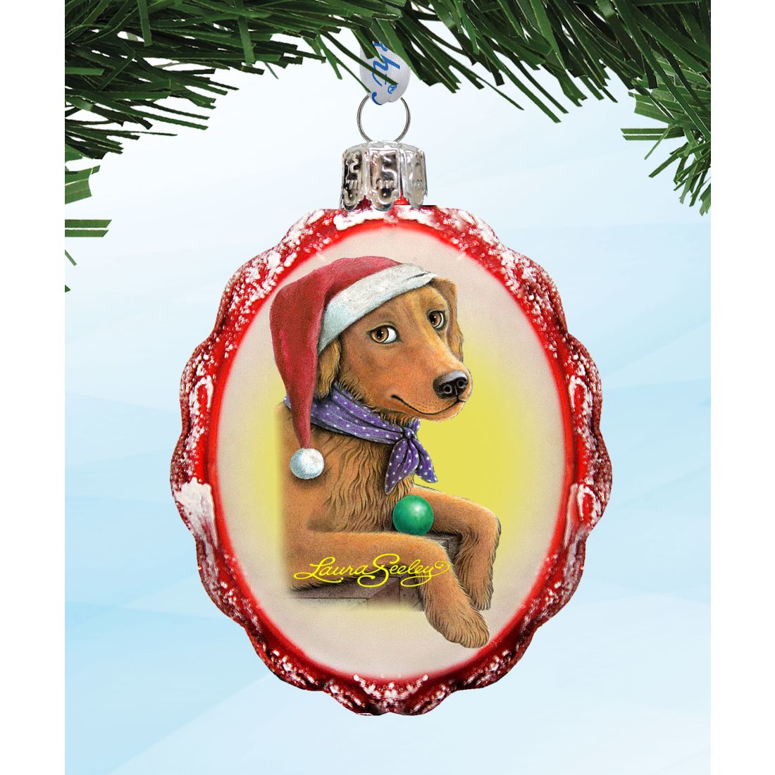 Doggy Mercury Glass Ornaments - Christmas Decor by Laura Seeley - 770144S3-LS