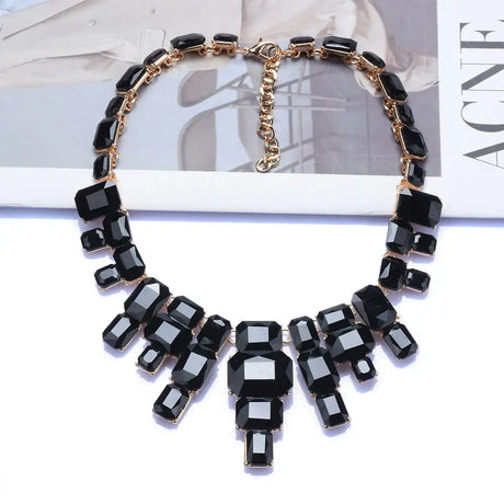 Luxurious Exaggerating Geometric Big Gem Necklace - Lootquake