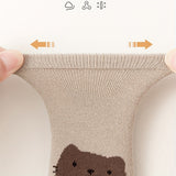 5 pares de adorables calcetines de bebé con estampado de animales: suaves, transpirables, cómodos y elásticos para actividades en interiores. Perfectos para gatear, caminar y uso diario.