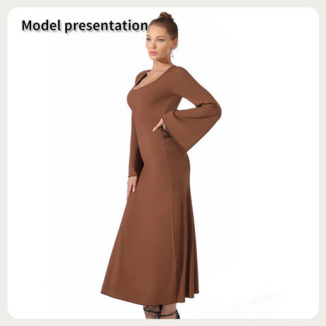 Women's Fashion Simple Solid Color Dress - Lootquake