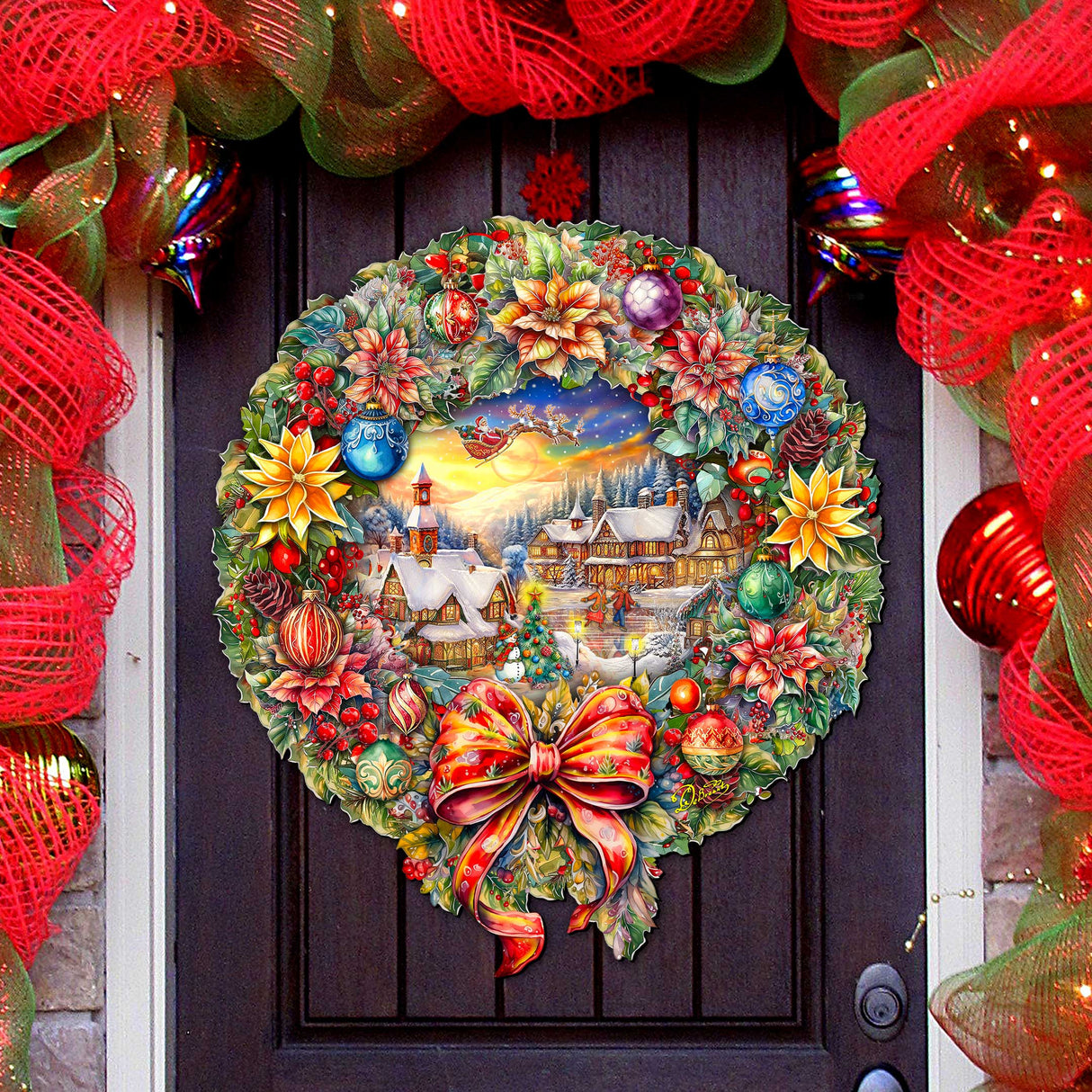 Christmas Wreath Holiday Door Decor by G. Debrekht - Christmas Decor - 8652802H