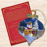 Guitarist Snowman Wood Ornament Dona Gelsinger Holiday Tree Ornament 8031120-1531