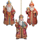 Juego de 3 adornos decorativos de madera de Papá Noel de G. Debrekht - Decoración navideña - 8091032-S3