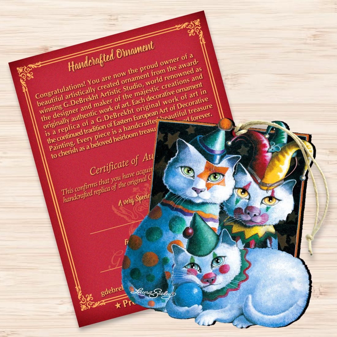 Adornos de madera de gatos artistas de Laura Seeley - Decoración para perros y gatos - 8512067-LS