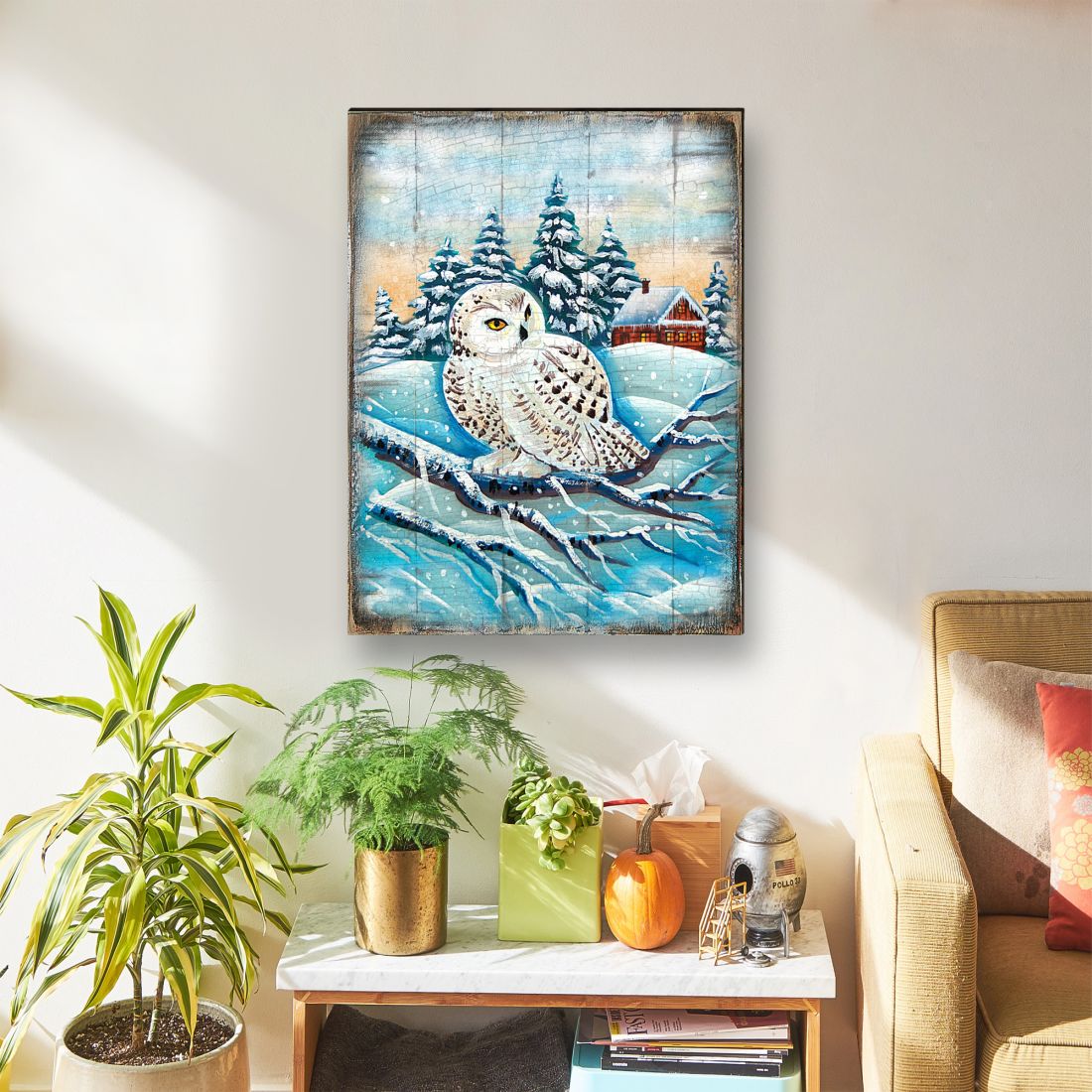 Lokki Owl Art Wooden Wall Art by Nature Wonders - Nature Wildlife Decor  - 95213B