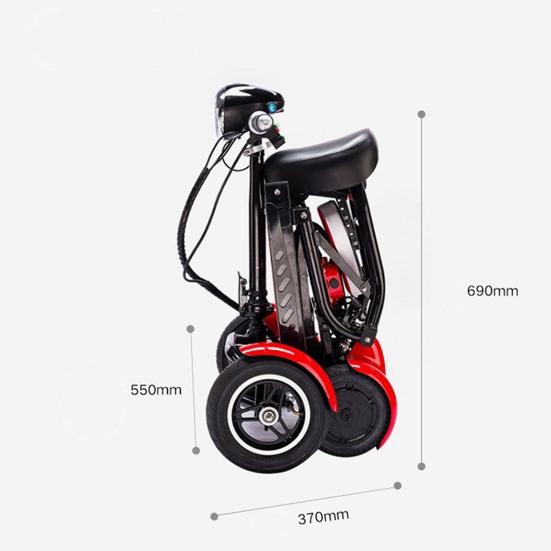 Cyungbok - Minibicicleta eléctrica plegable de cuatro ruedas para adultos mayores