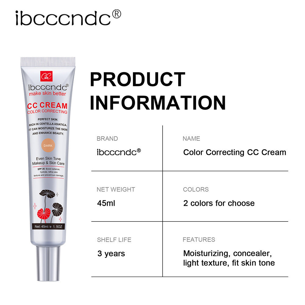 Moisturizing Correcting CC Cream Waterproof Anti-sweat Makeup Before Concealer Lasting Women Makeup Protect Skin Erborian Make - Lootquake