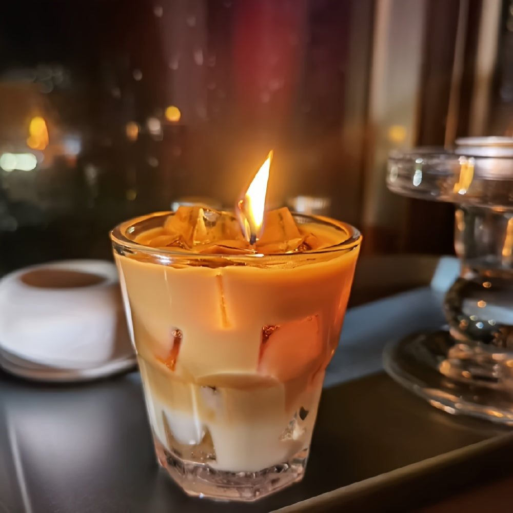 Bougie parfumée au café 300 g - Coffret cadeau créatif, style américain glacé, cadeau surprise des fêtes, emballage soigné, arôme puissant