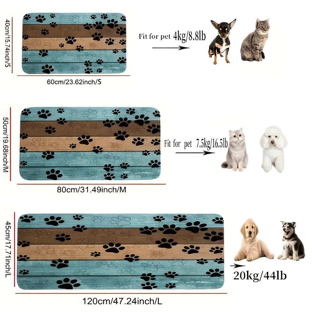 Felpudo ultraabsorbente con huellas de perro: elegante alfombra de entrada para patas embarradas, de secado rápido, antideslizante, ideal para hogares con mascotas concurridos.