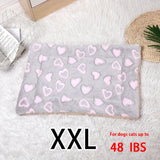 Manta rectangular para mascotas, resistente a la suciedad y para todas las estaciones - Cómoda cama con estampado de pata de perro y corazón (1 unidad)