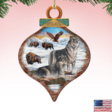 Wolves Drop Wooden Ornaments by G. DeBrekht - Wildlife Holiday Decor - 8035219