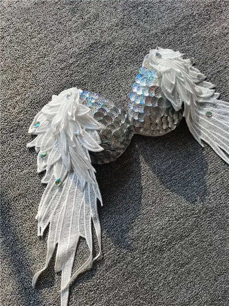 Handmade Sequined Mermaid Scale Bikini Lingerie - Lootquake