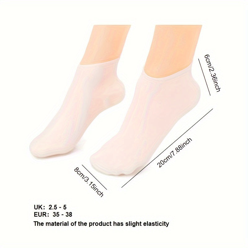 Calcetines hidratantes de gel ultrasuave para mujer (2 o 4 unidades): hidratan los pies secos, suavizan los talones agrietados y exfolian la piel áspera para una suavidad sedosa. Perfectos para pedicura de spa, cuidado personal y uso diario.