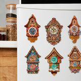 Miniature clock Decorative Wooden Magnets Set of 6 by G. Debrekht - Christmas Decor - 8090020G-S6