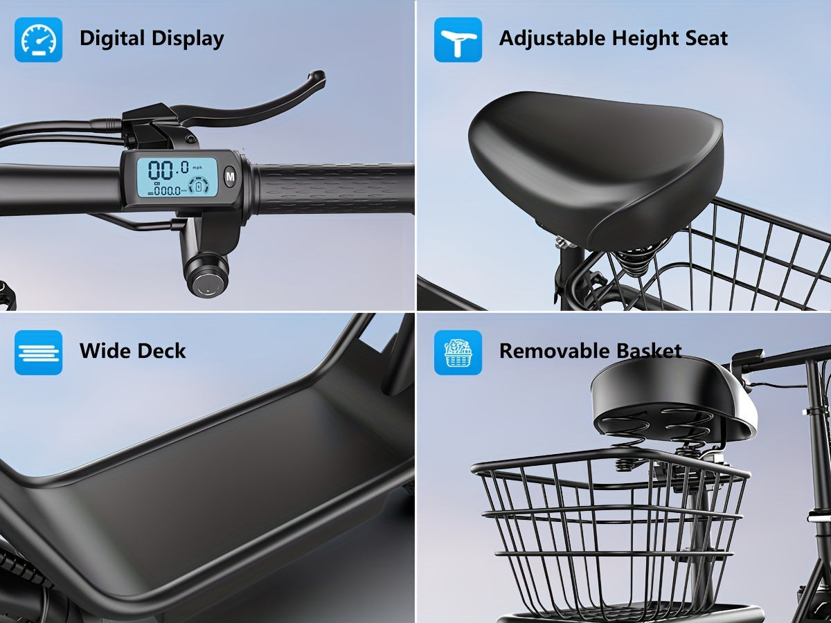 1 Black Carbon Steel Electric Scooter with Intelligent Display, 500W Motor, 14" Tires, 36V 13AH Removable Battery, 35 Miles Range, Foldable Design, Dual Suspension, Rear Brake for Adults - Perfect for Urban Commuting and Holi