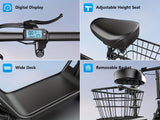 1 Black Carbon Steel Electric Scooter with Intelligent Display, 500W Motor, 14" Tires, 36V 13AH Removable Battery, 35 Miles Range, Foldable Design, Dual Suspension, Rear Brake for Adults - Perfect for Urban Commuting and Holi