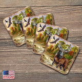 Moose Wooden Cork Coasters Gift Set of 4 by Nature Wonders - Nature Wildlife Decor  - 95216-2C-S4