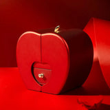 Fashion Jewelry Box Red Apple Christmas Gift Necklace Eternal Rose For Girl Mother's Day Valentine's Day Gifts With Artificial Flower Rose Flower Jewelry Box - Lootquake