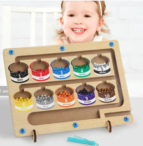 Children's Wooden Color Classification Magnetic Counting Chamber Magnetic Force Educational Toys - Lootquake