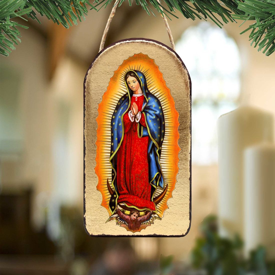 Adorno religioso cristiano de la Virgen de Guadalupe - Decoración inspiradora - 87032