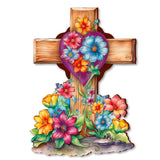 Easter Floral Wooden Cross by G. Debrekht - Easter Spring Decor - 88166