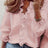 Pure Color Ruffle Hemline Shirt, Casual V-neck Long Sleeve Shirt. - Lootquake