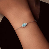 Eight-pointed Stars Devil's Eye Bracelet Sterling Silver White Gold Plated - Lootquake