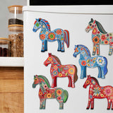 Danish Horses Decorative Wooden Magnets Set of 6 by G. Debrekht - Love Family Decor - 8090075G-S6