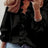 Pure Color Ruffle Hemline Shirt, Casual V-neck Long Sleeve Shirt. - Lootquake