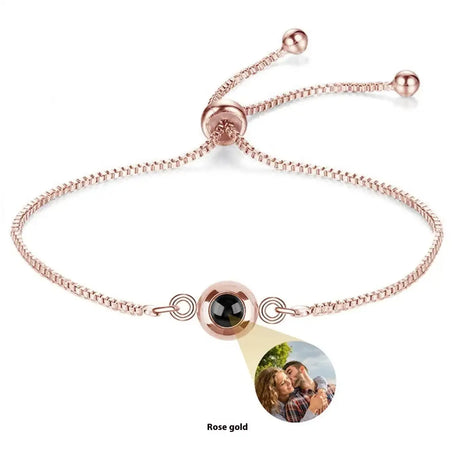 I Love You Nano Micro-carved Projection Stone Round S925 Silver Bracelet - Lootquake