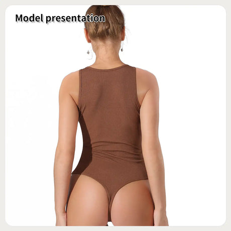 Women's Fashion Simple Solid Color Bodysuit - Lootquake