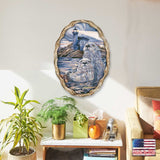 Faro de nutria Starlight, colgador de pared de J. Bergsma - Decoración costera de vida marina - 8591572W-JB