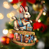 Carousel Bunny with Toys Wooden Ornaments by G. Debrekht - Christmas Decor - 8100195-3