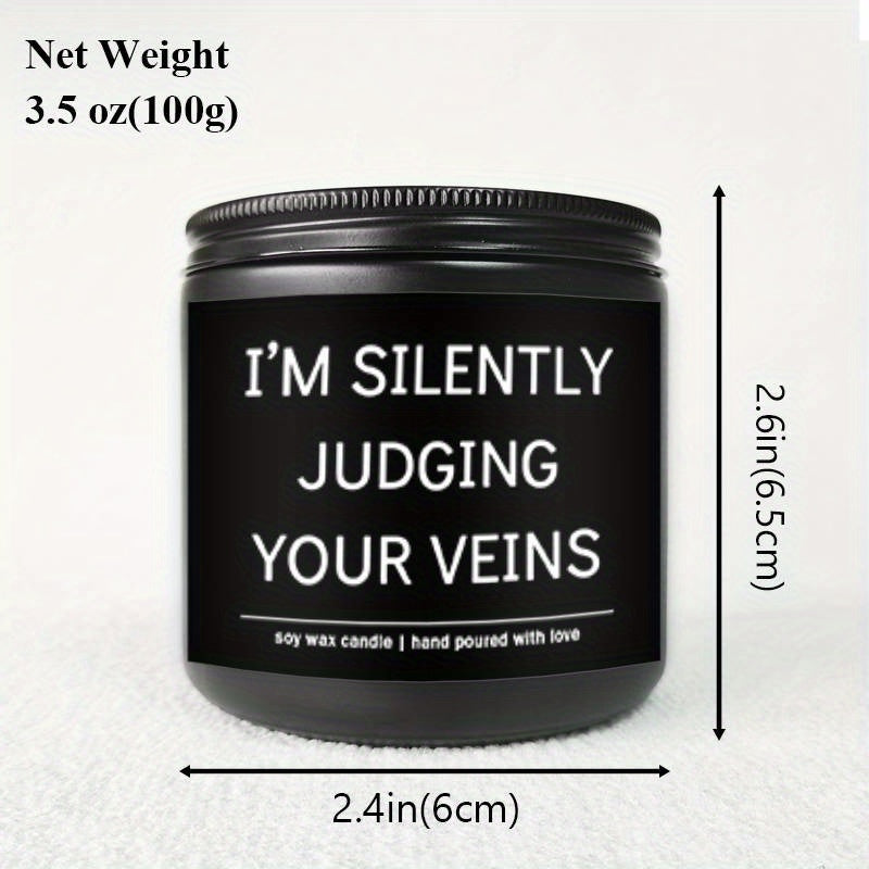 5.3oz Soy Wax Scented Candle with Inspirational Message - "I'm Silent Judging Your Veins for Loving You" - Perfect Appreciation Gift for Nurses, Nursing Students, and Loved Ones on Birthdays, Graduations, or Nurse's Day, Nurs