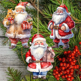 Adornos decorativos de madera de Papá Noel de 3 de G. Debrekht - Decoración navideña - 8091009-S3