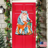 Decoración navideña para puerta "Tesoro invernal" de G. DeBrekht - Decoración navideña de Papá Noel y muñeco de nieve - 8114500H