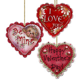 Juego de 3 adornos de madera "Corazones de Amor" de G. Debrekht - Decoración Familiar - 8091054-S3