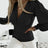Ladies' Fashionable New Style Low Head Lantern Sleeve Pleated Top Casual V-neck Shirt - Lootquake