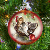 Adorno navideño de cristal con gatitos de D. Gelsinger - Decoración navideña - 71101-1607