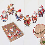 Adornos decorativos de madera de Papá Noel con clip (6 unidades) de G. Debrekht - Decoración navideña - 8090009C-S6