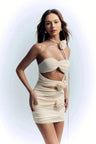 2023 Women's Slim Summer French Hollow Three-dimensional Halter Neck Tube Top Dress - Lootquake