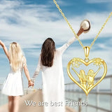 Sunflower Heart Pendant Necklace, Gold Colored Zinc Alloy - Lootquake